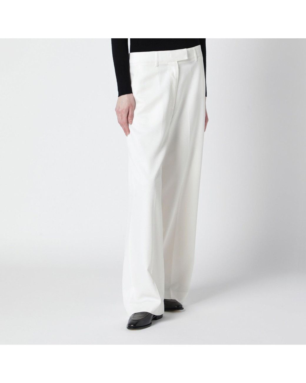 Frankie Shop White Brickell Wool-blend Trousers