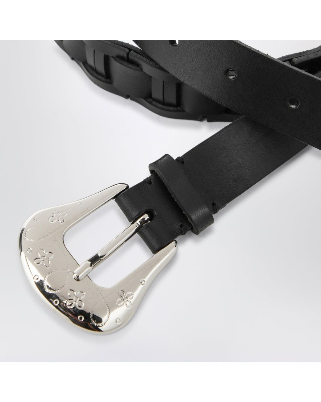 NAMACHEKO Black Leather Belt for men