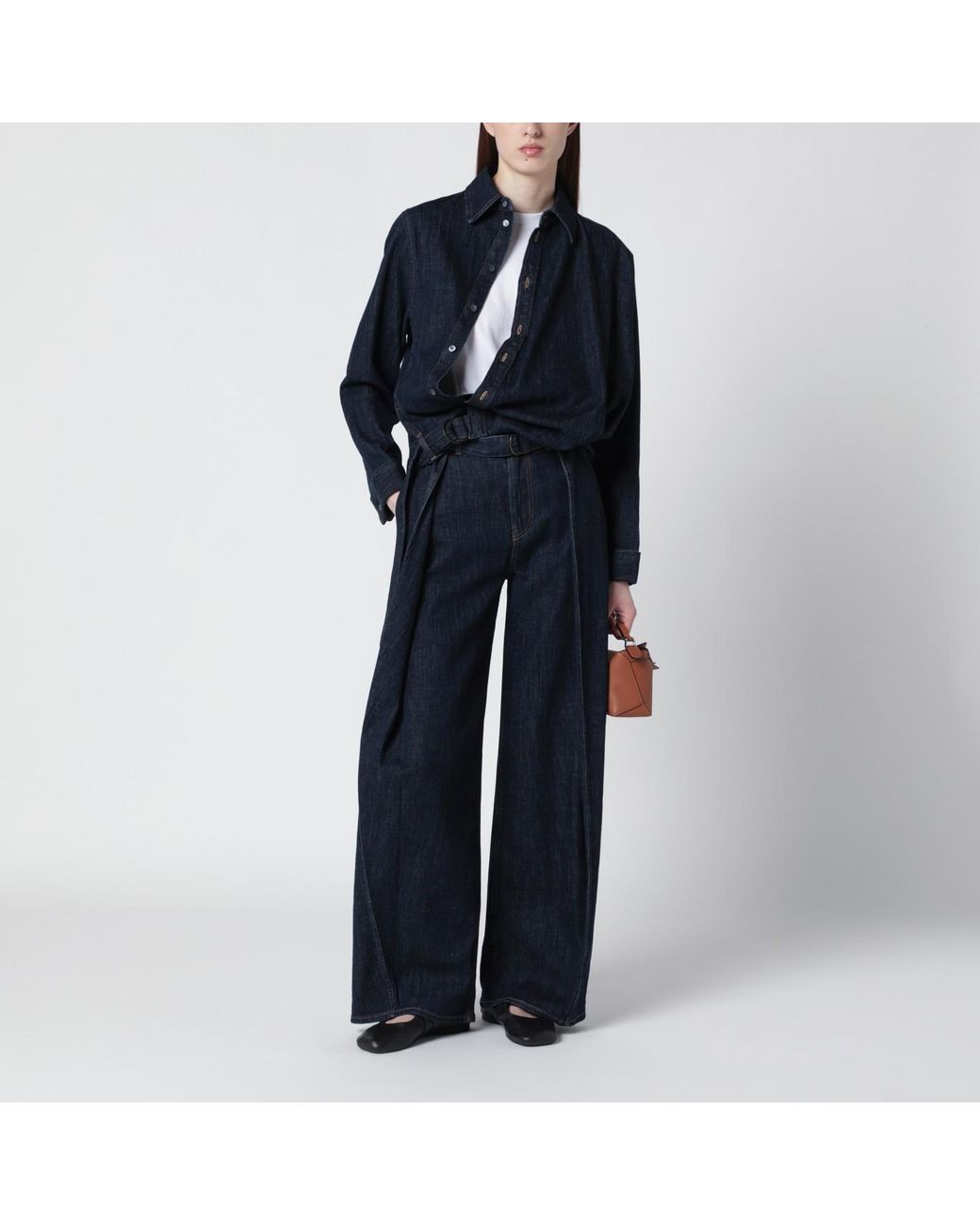 Loewe Blue Draped Denim Shirt