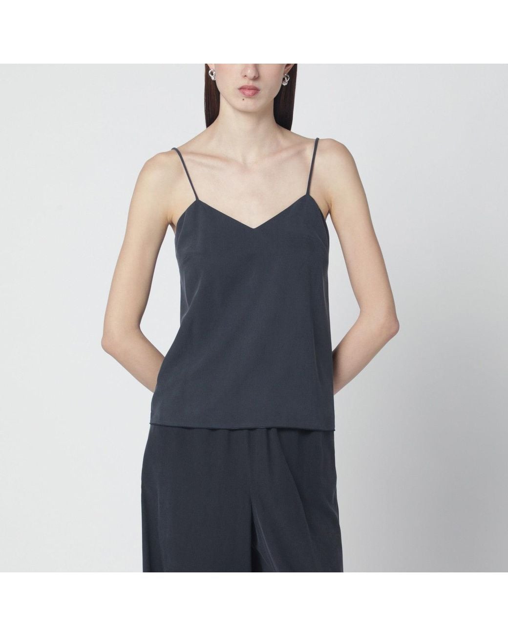 Max Mara Blue Silk Tank Top