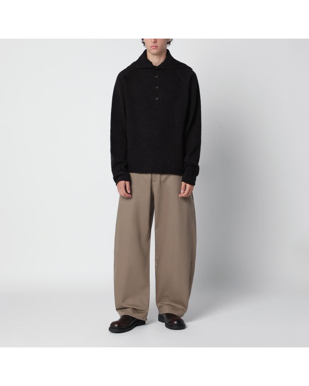 YMC Black Dark Wool Sweater for men