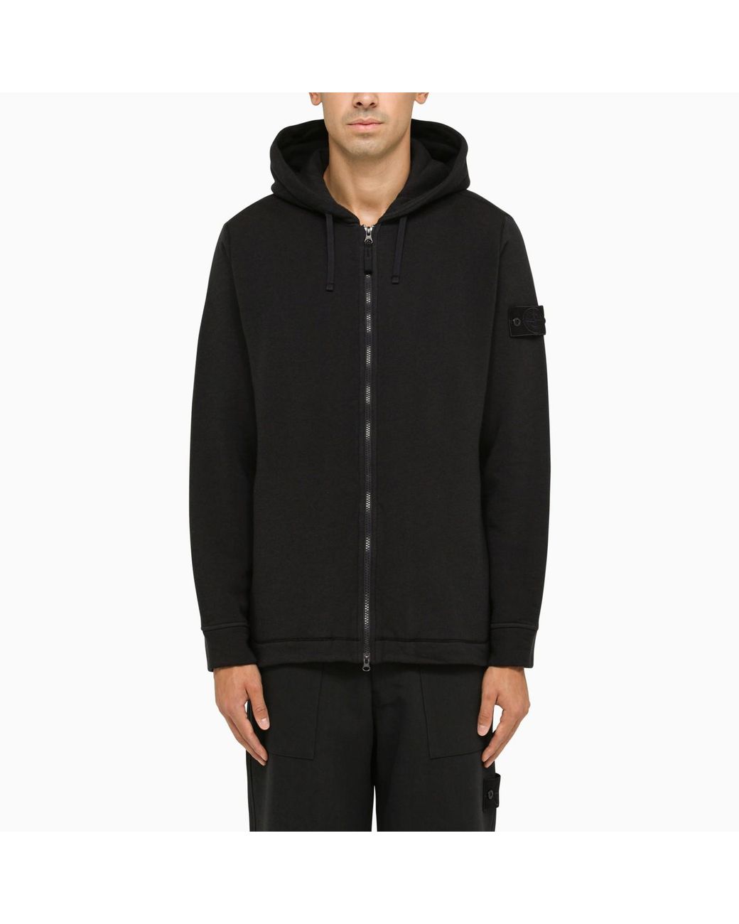 Stone Island Navy Wool Hoodie in Black for Men Lyst UK