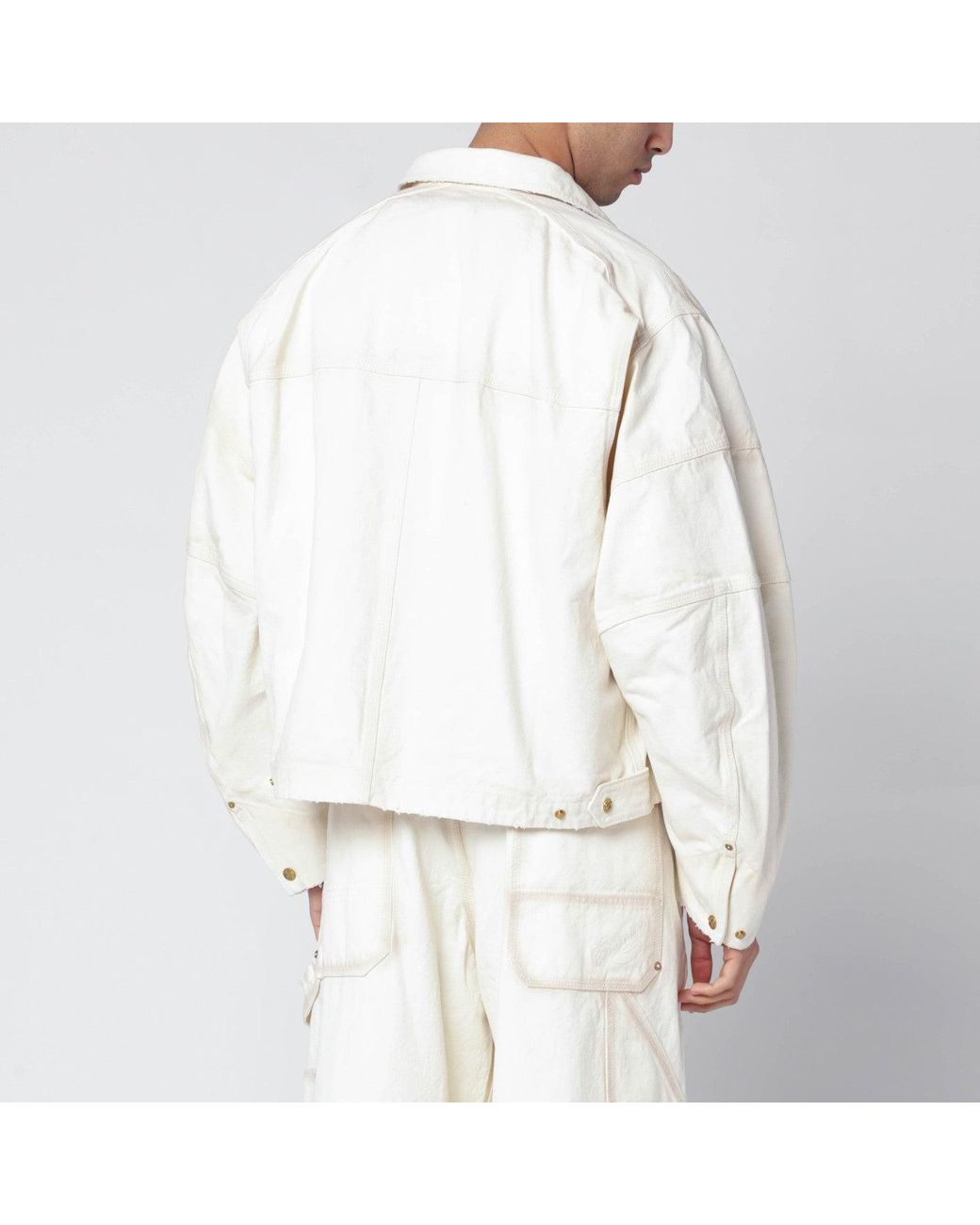 Willy Chavarria White Stockton Washed-Effect Zip Jacket for men