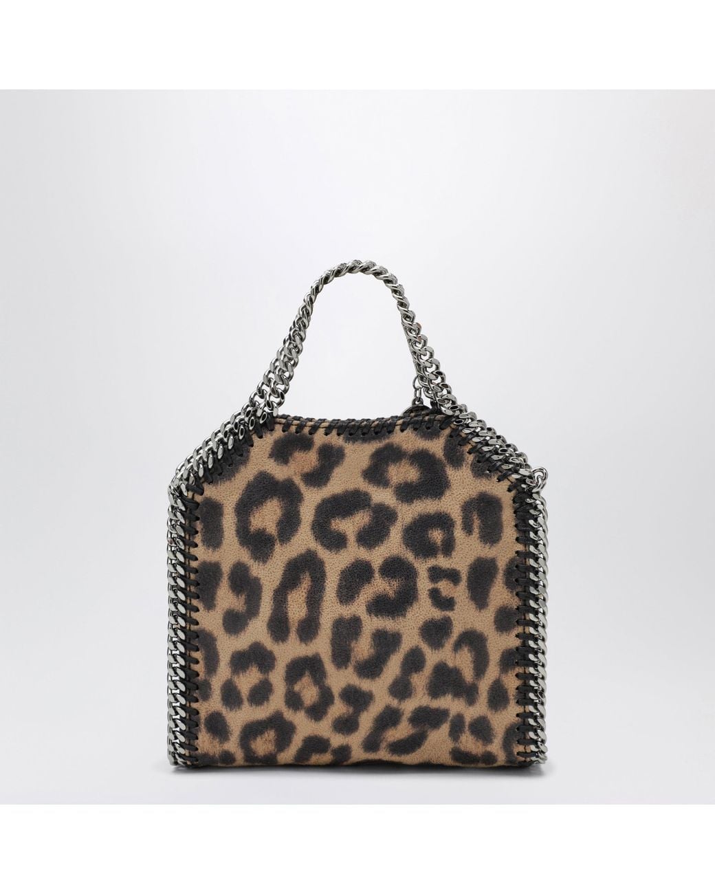Stella McCartney Metallic Leopard-Print Micro Falabella Tote Bag