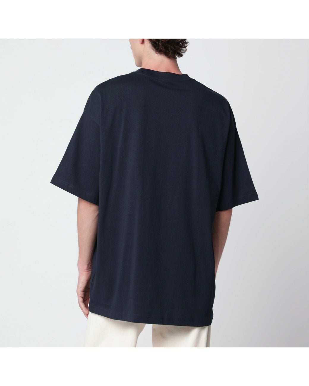 Carhartt Blue Dark S/S Blackletter Cotton T-Shirt for men