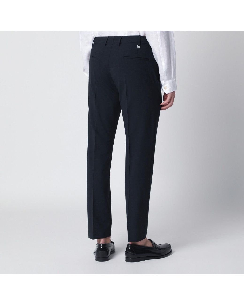 PT Torino Blue Wool Blend Trousers for men