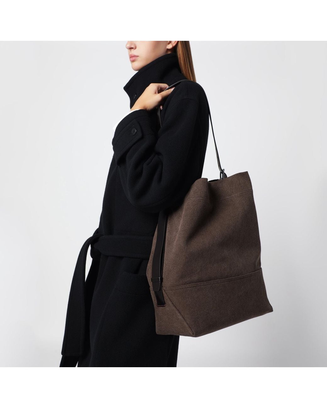 Lemaire Brown Belted Tote Bag