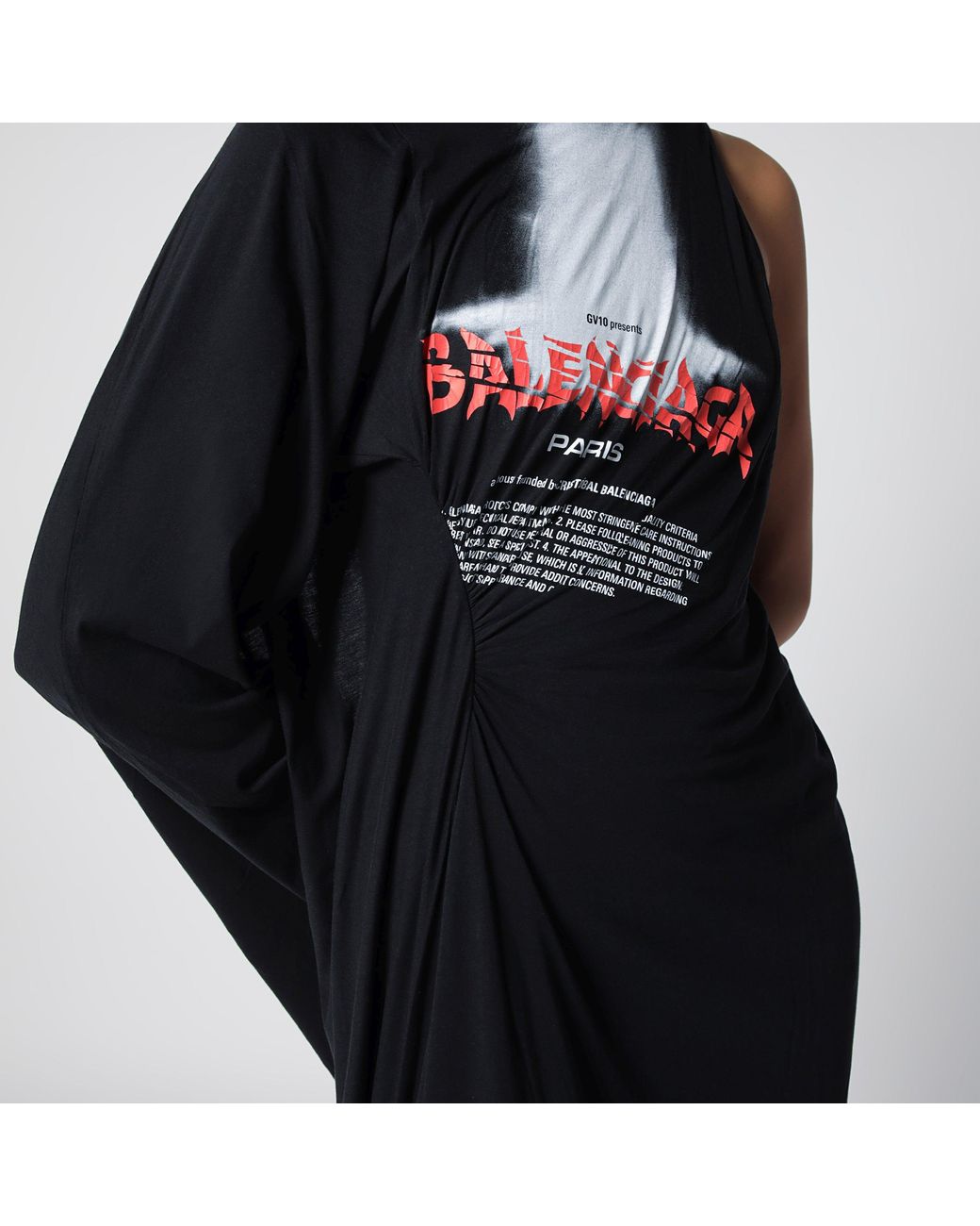 Balenciaga Black The Door Draped Maxi Cotton Jersey Dress