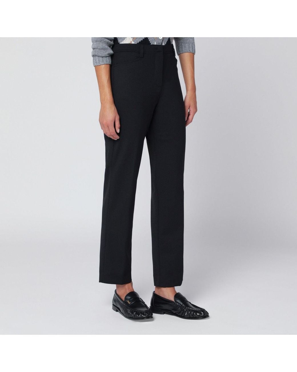 Thelatest Blue Black Wool-blend Trousers