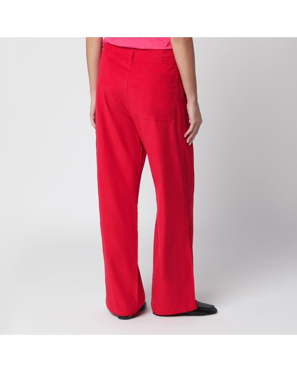 Sanderlak Red Dark Corduroy Trousers