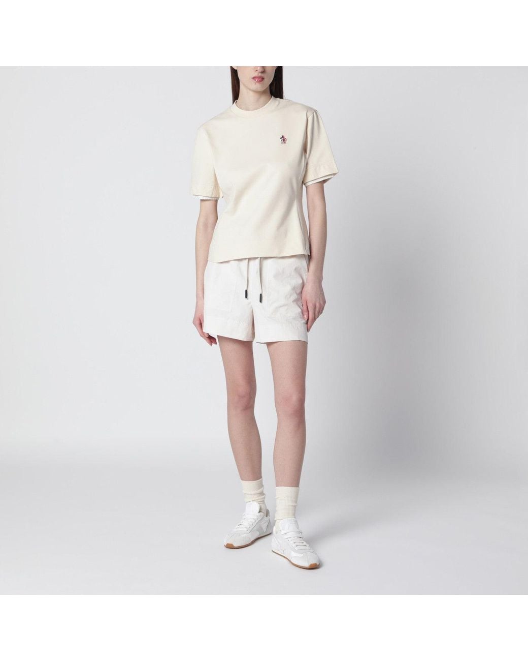 Moncler White Technical Froissé Shorts