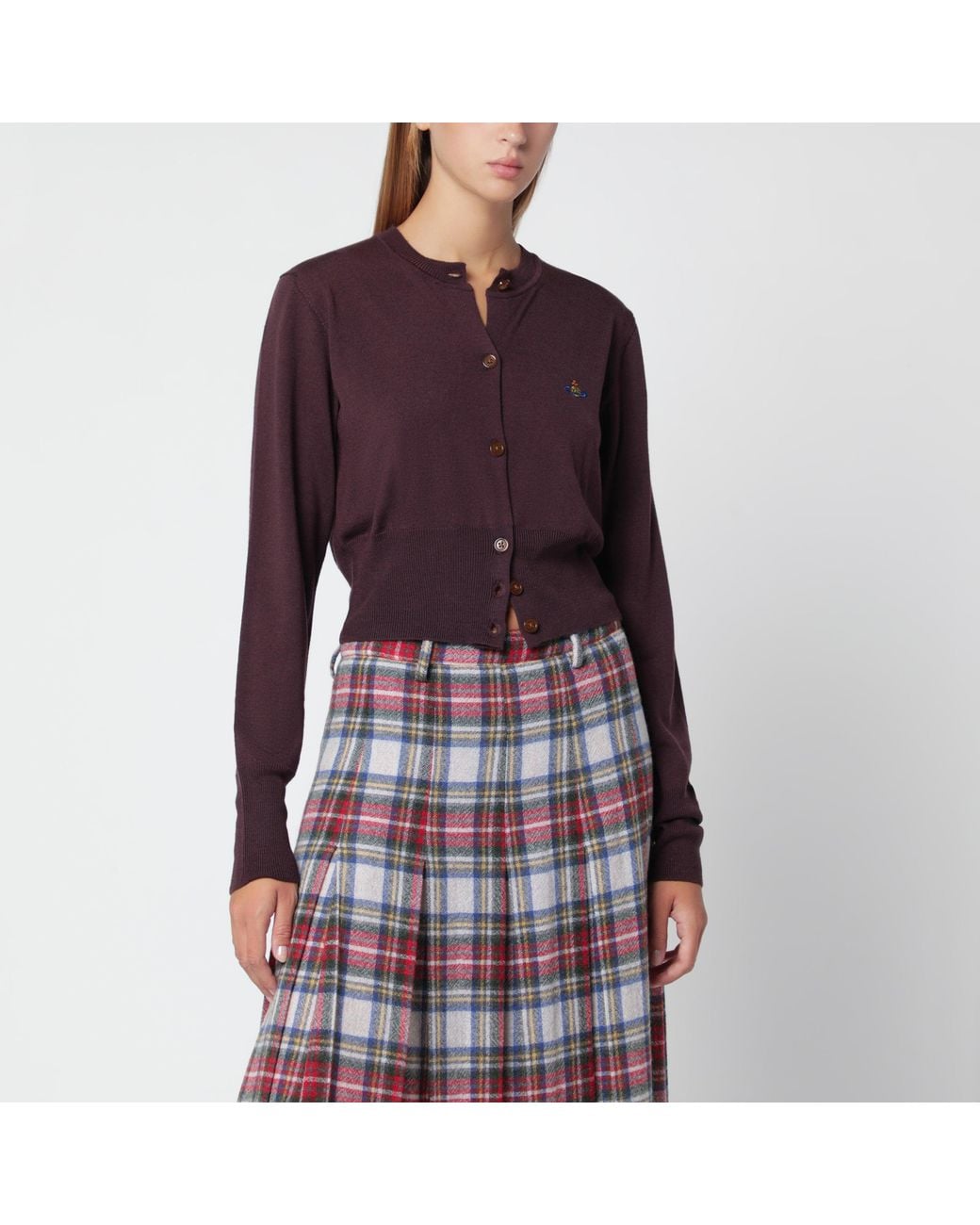 Vivienne Westwood Red Dark Cropped Bea Cardigan