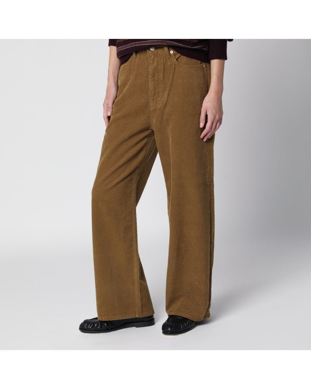 DUNST Brown Wide-Leg Corduroy Jeans