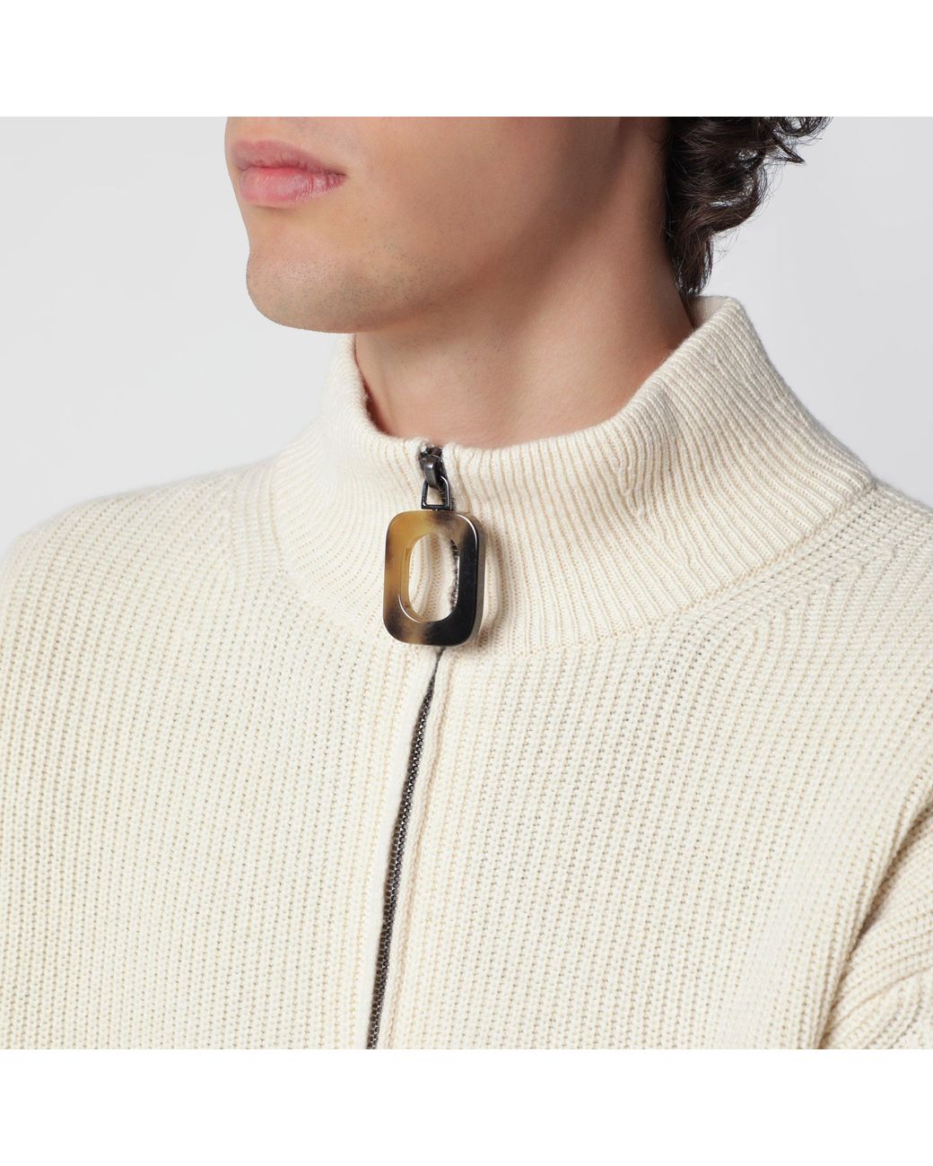 J.W. Anderson White Ivory Half-Zip Sweater for men