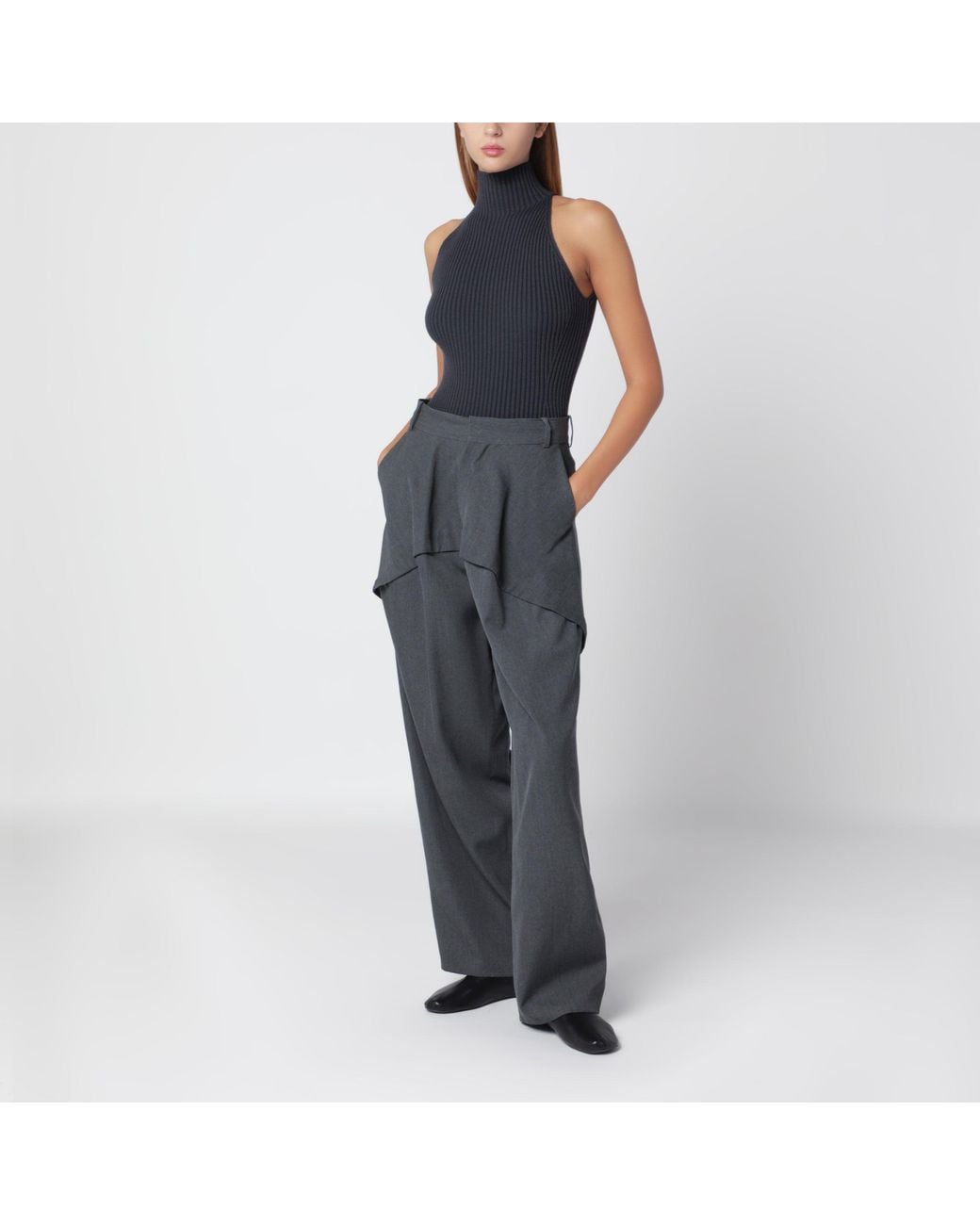 Alaïa Blue Ribbed Top