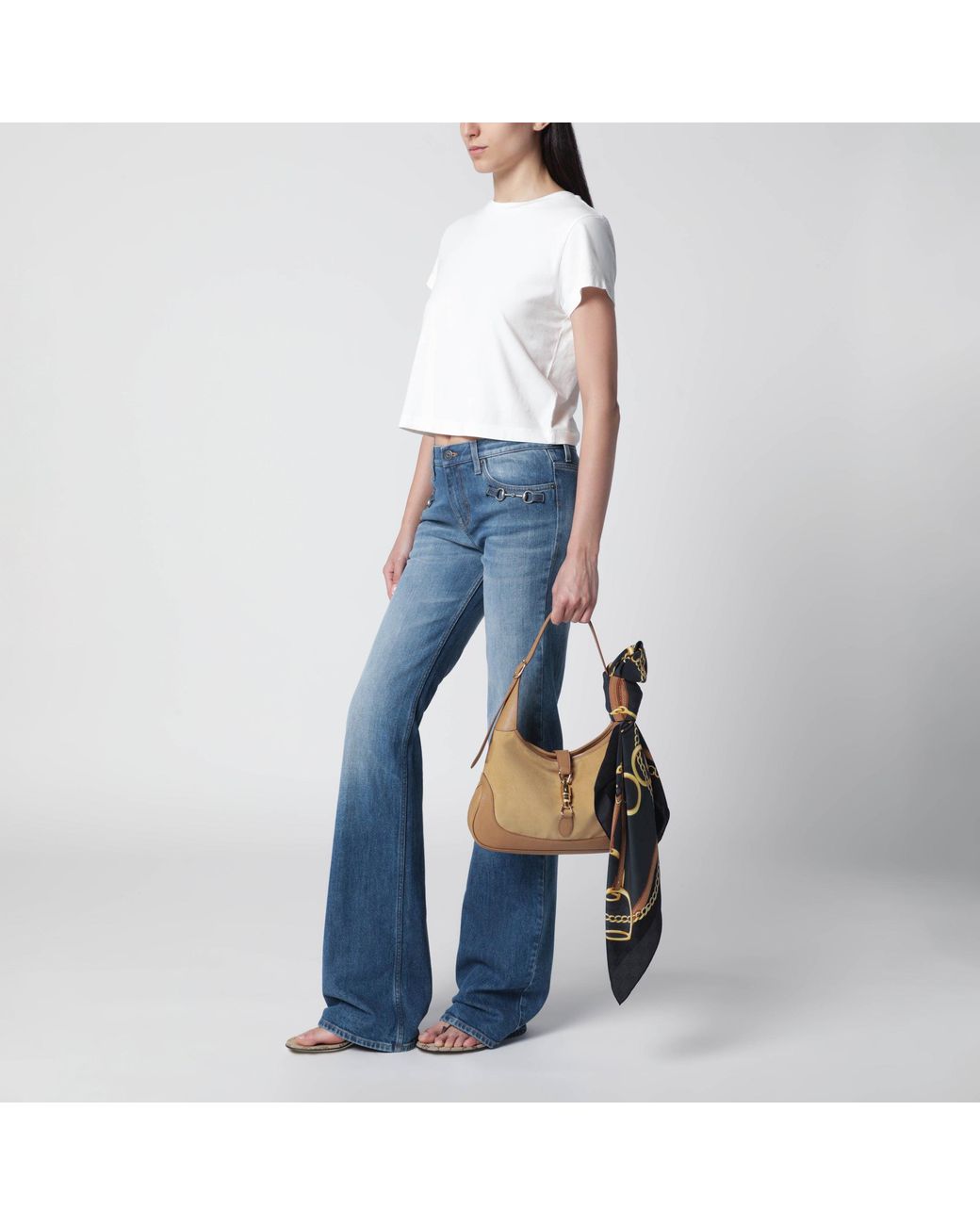 Gucci Black Printed Silk Crãªpe Carre