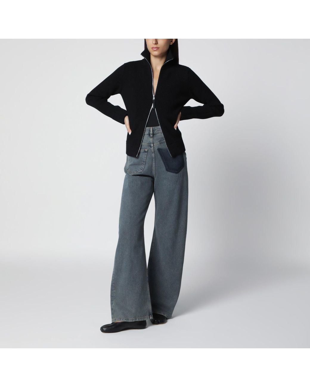 MM6 by Maison Margiela Blue Wide-Leg Jeans