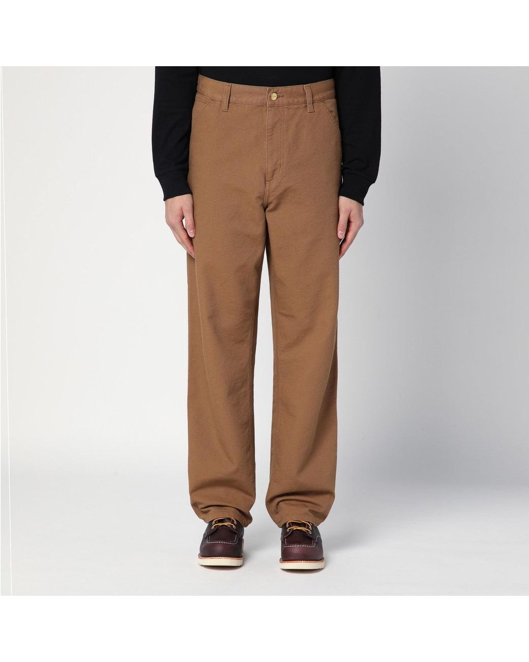 Carhartt Brown Single Knee Pant Hamilton In Organic Cotton for men