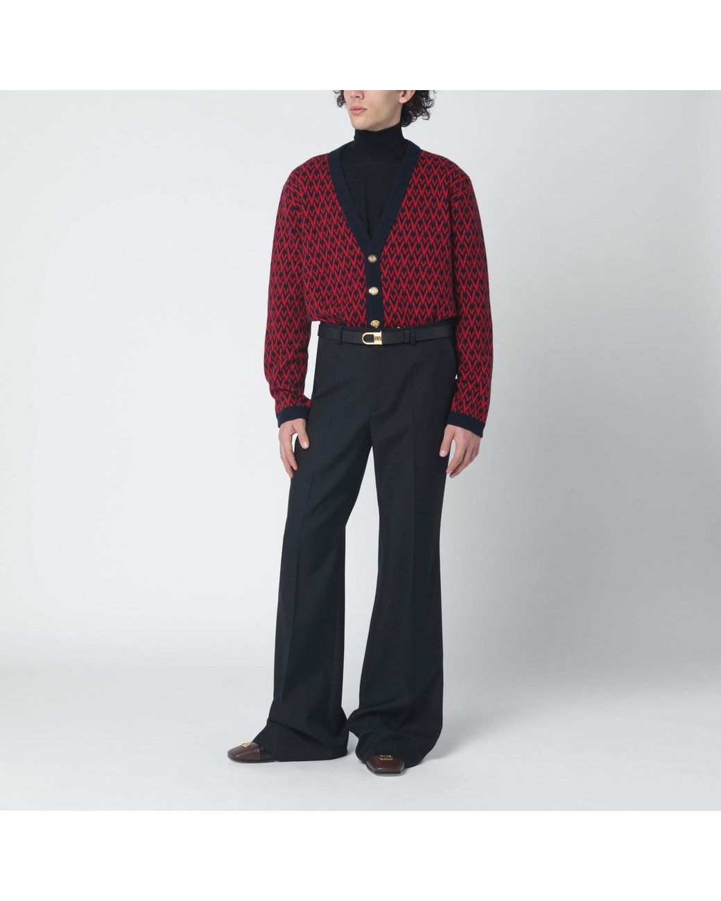 Valentino Black Wool-Blend Trousers for men