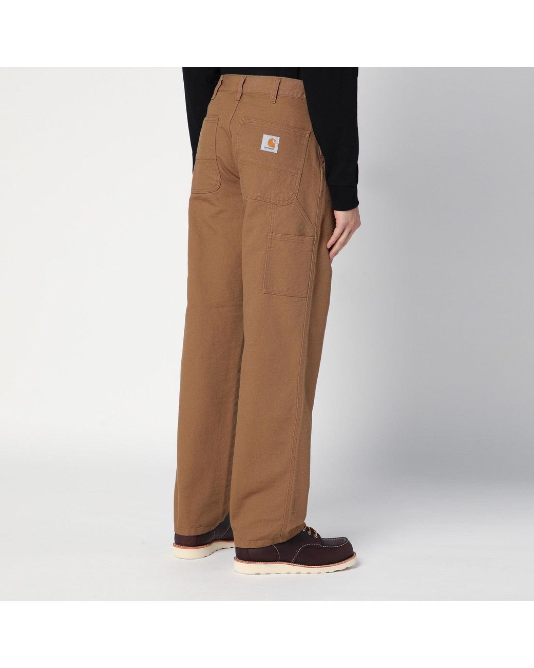 Carhartt Brown Single Knee Pant Hamilton In Organic Cotton for men