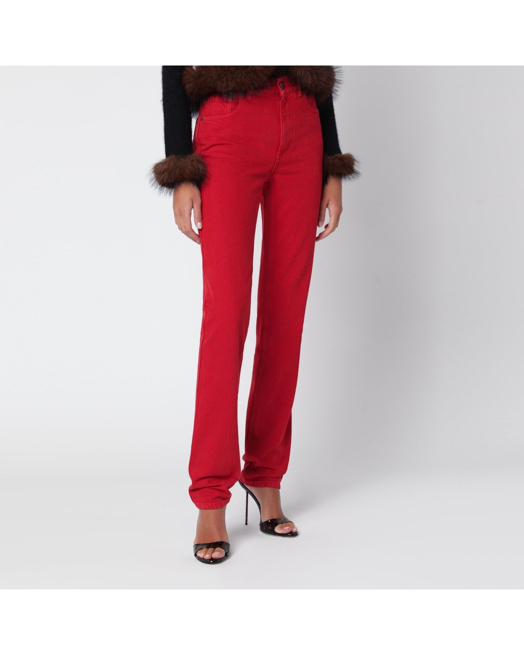 Chloé Red Berry Cotton Denim Jeans