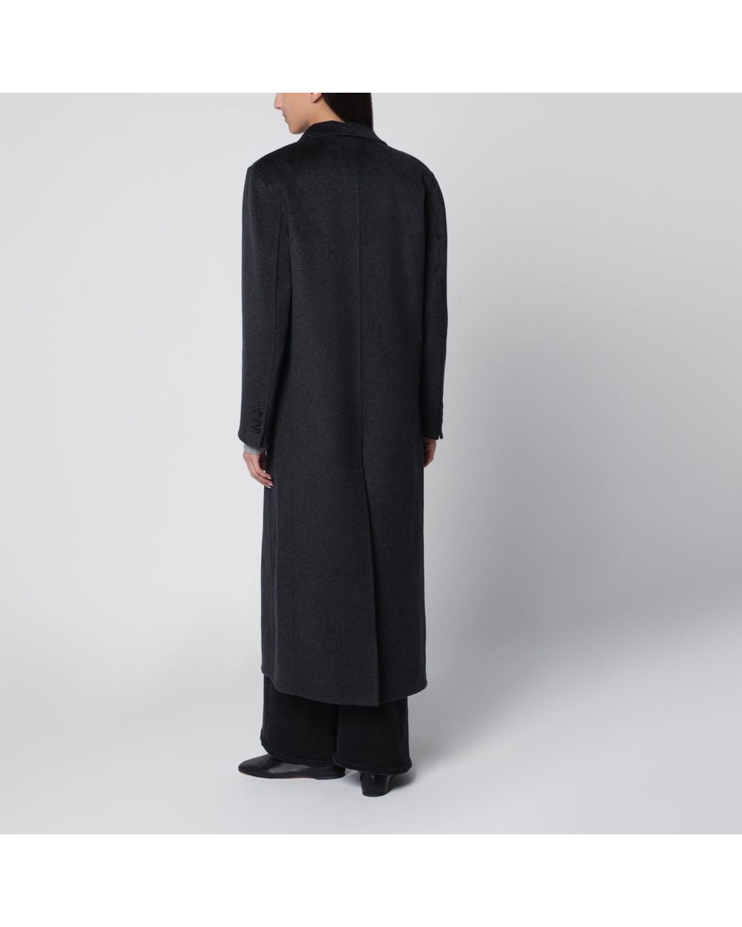 Isabel Marant Black Clesa Anthracite Wool And Cashmere Coat
