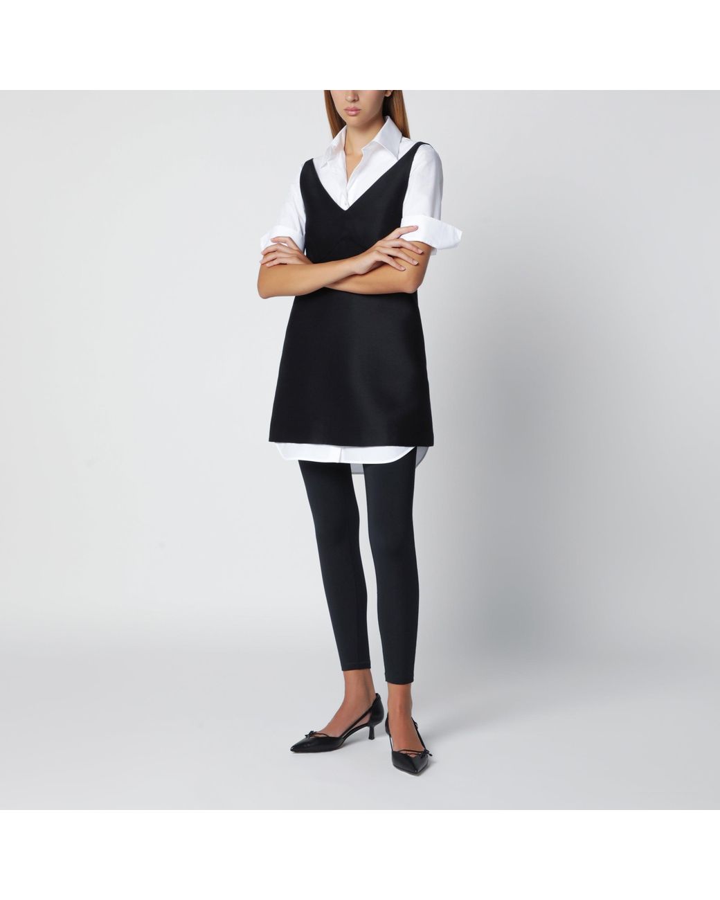 Balenciaga Black Hybrid Chemisier Mini Dress