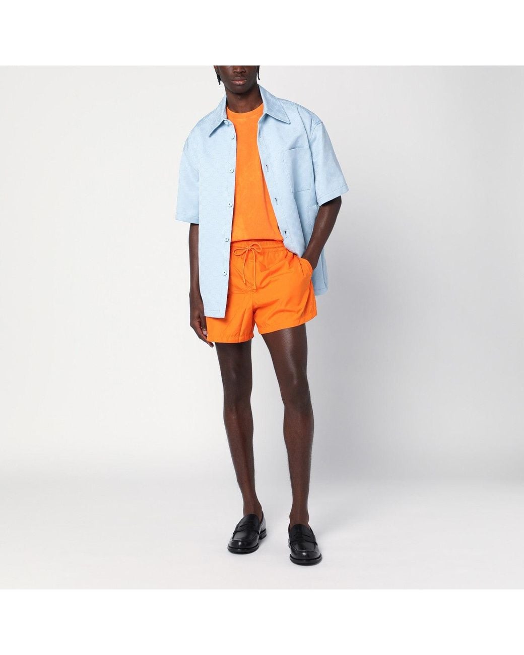 Gucci Orange Swimsuit With Logo for men