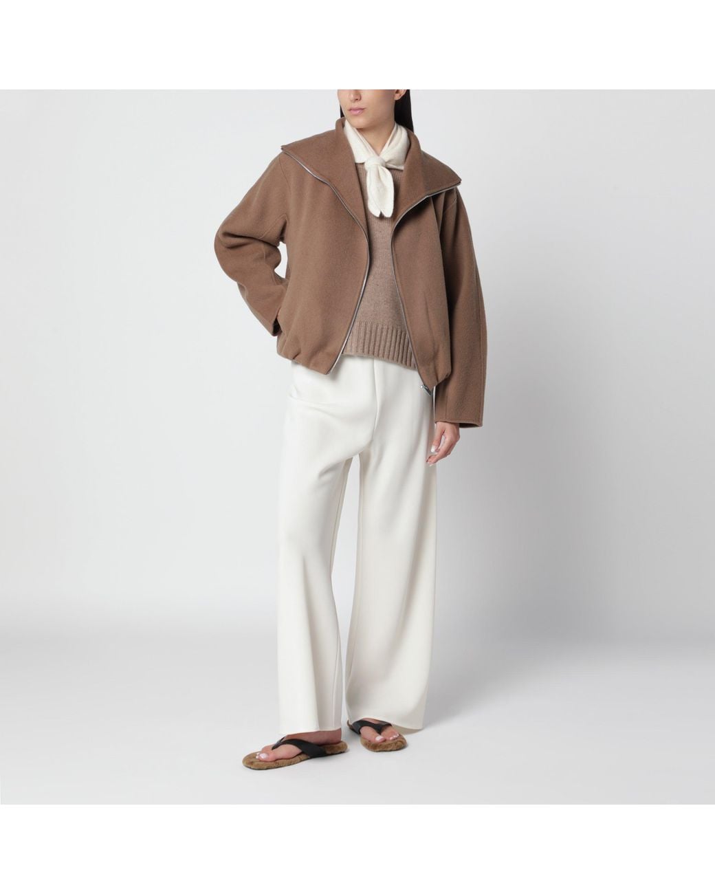 Almada Label Brown Lindy Tan Double-Face Wool Jacket