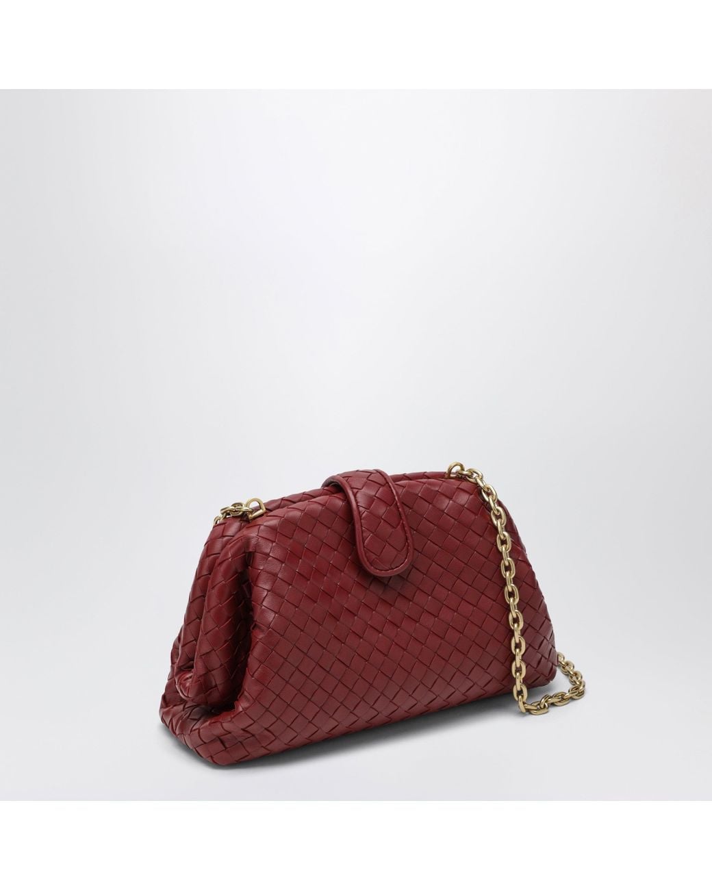 Bottega Veneta Red Lauren 1980 Small Intrecciato Leather Clutch