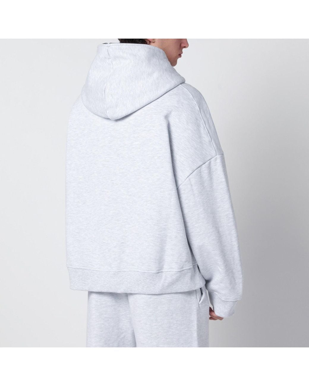 Entire studios Gray Grey Cotton Zip-up Hoodie for men