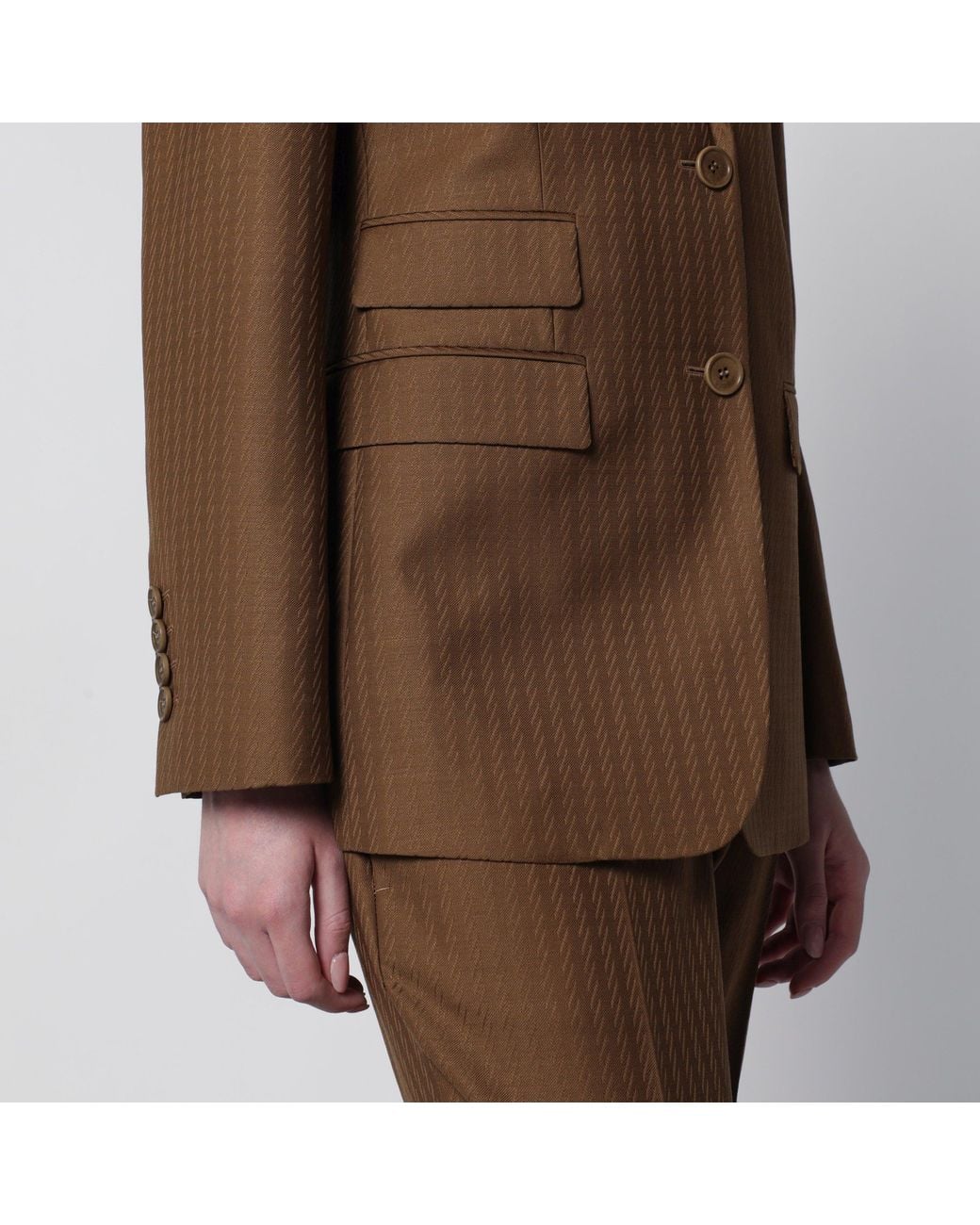 Burberry Brown Tailored Single-Breasted Wool And Mohair Jacket