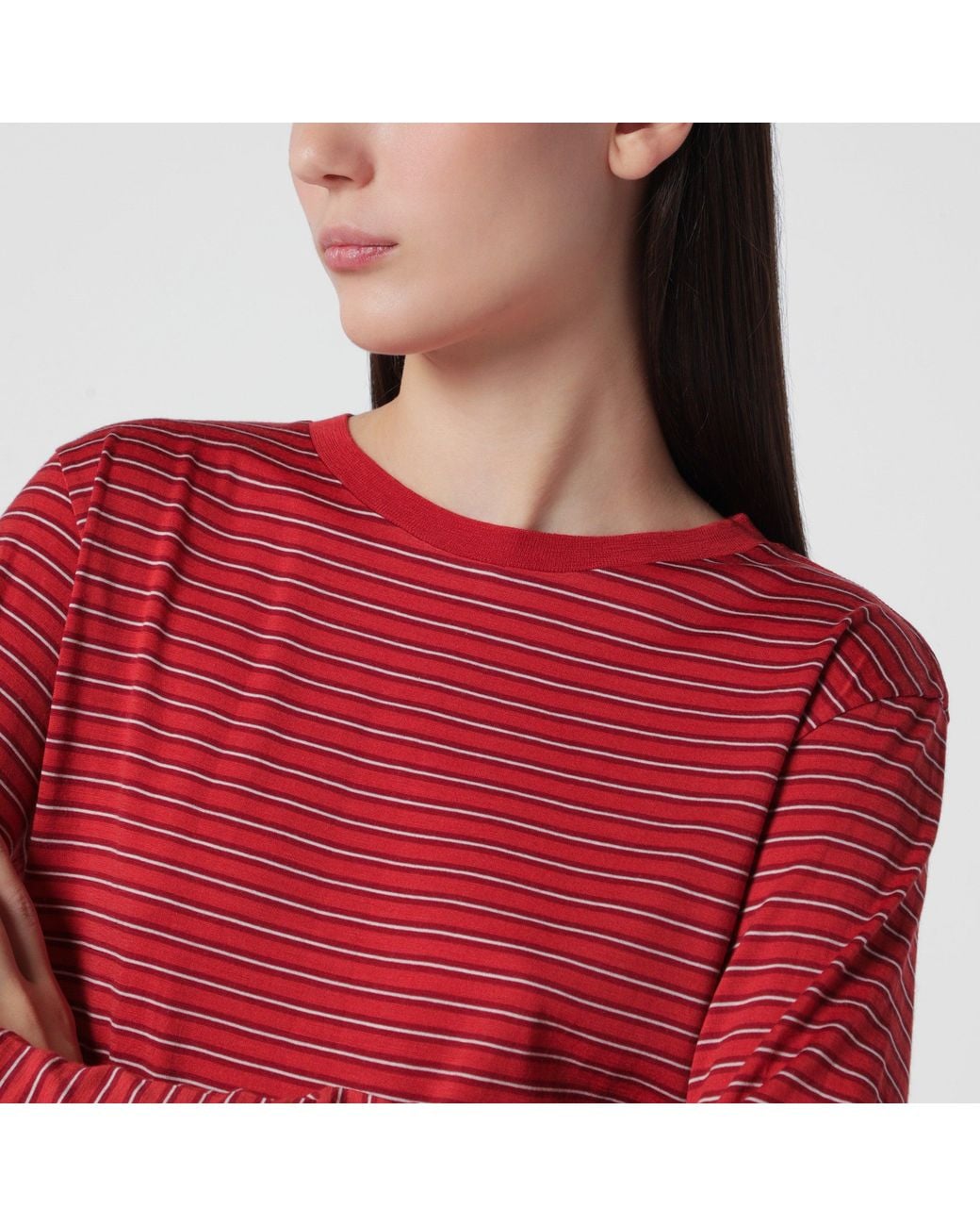 Auralee Red Striped T-Shirt