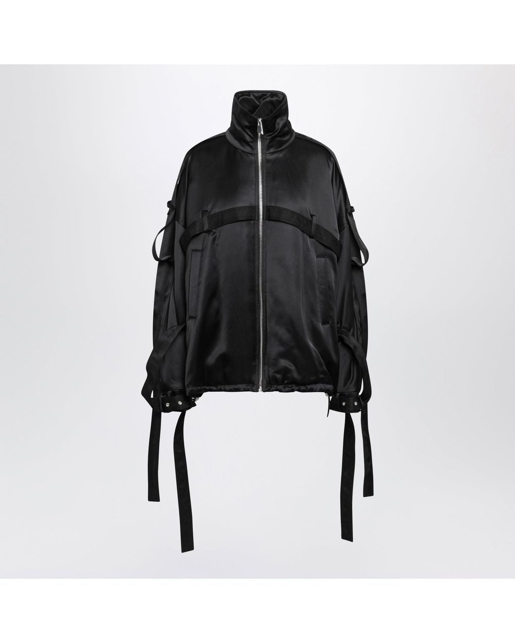 The Attico Black Deconstructed Bomber Jacket