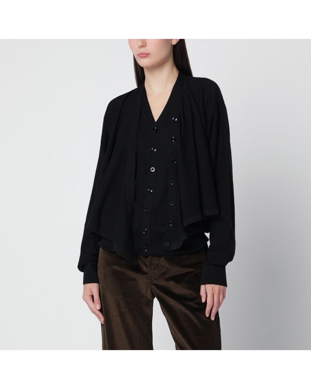 Lemaire Black Trompe L'Oeil Cardigan