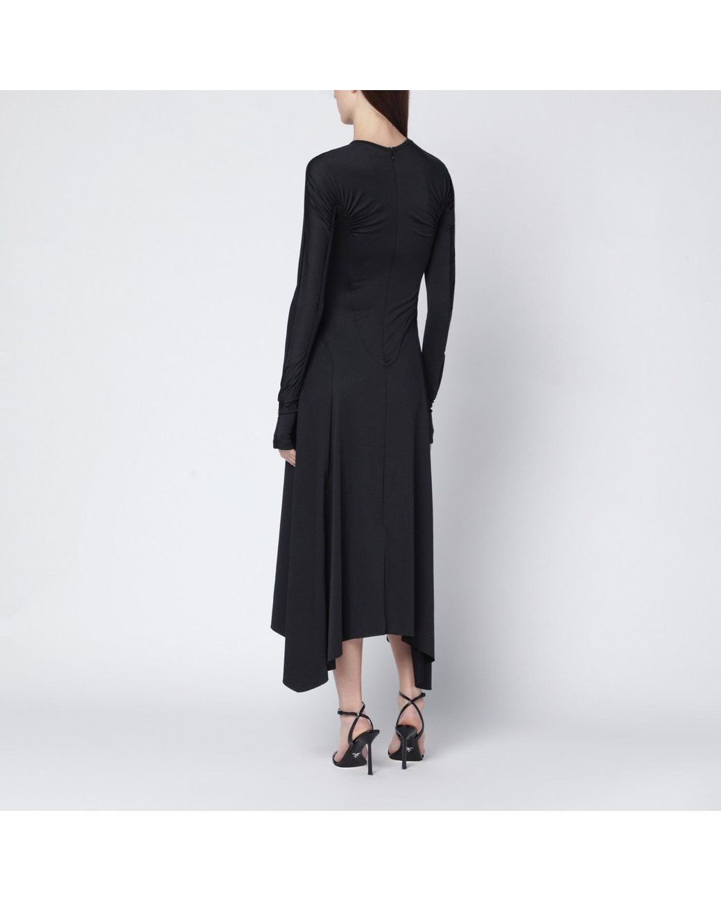 Victoria Beckham Black Asymmetric Midi Dress