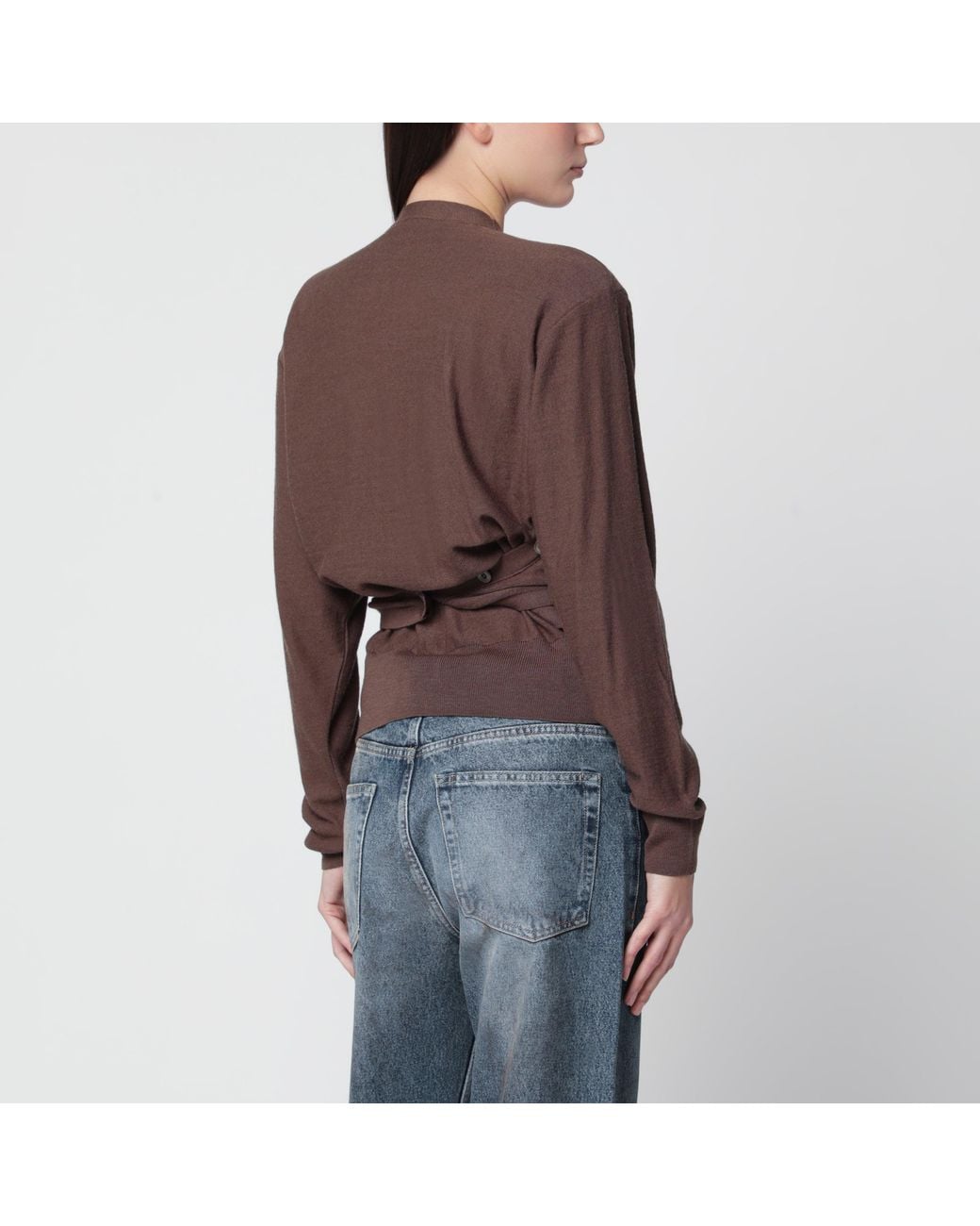 Lemaire Brown Trompe L'Oeil Cardigan