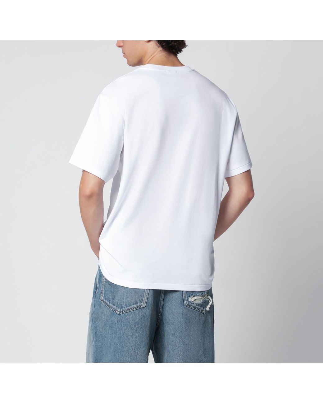 A Bathing Ape White Tshirt With Camouflage Print for men