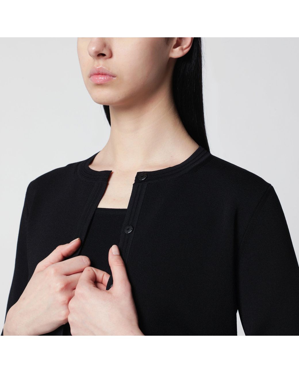 Max Mara Black Viscose-Blend Cardigan