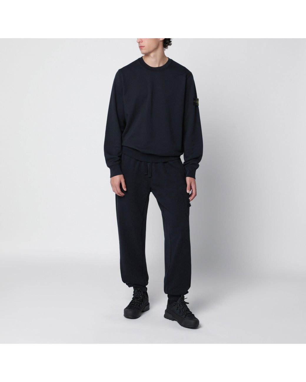 Stone Island Blue Cotton Crew-Neck Sweatshirt for men