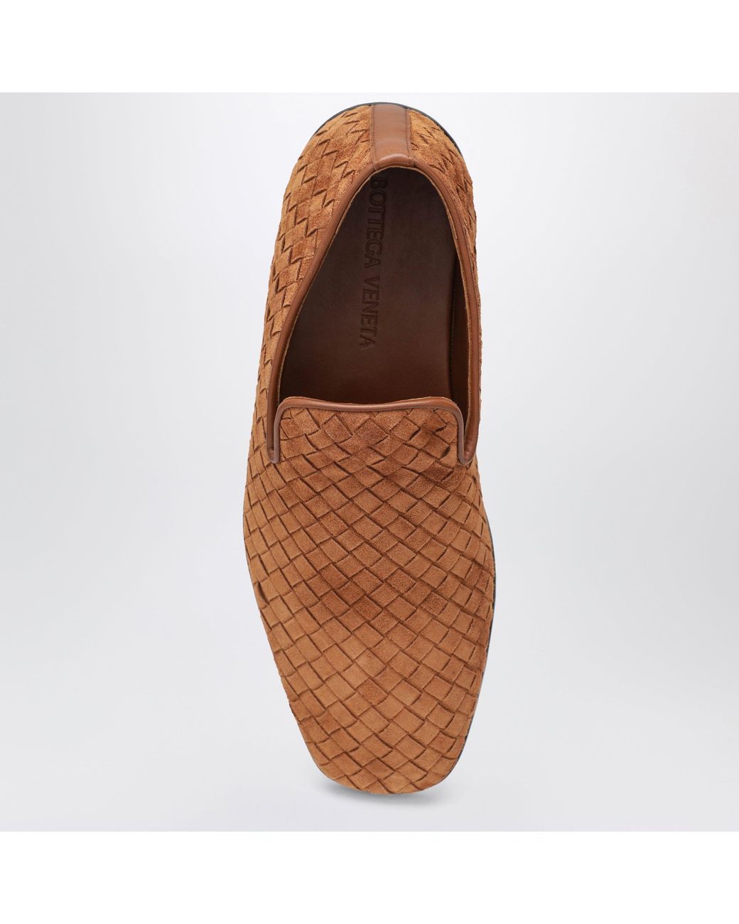 Bottega Veneta Brown Light Intrecciato Suede Palazzo Slippers