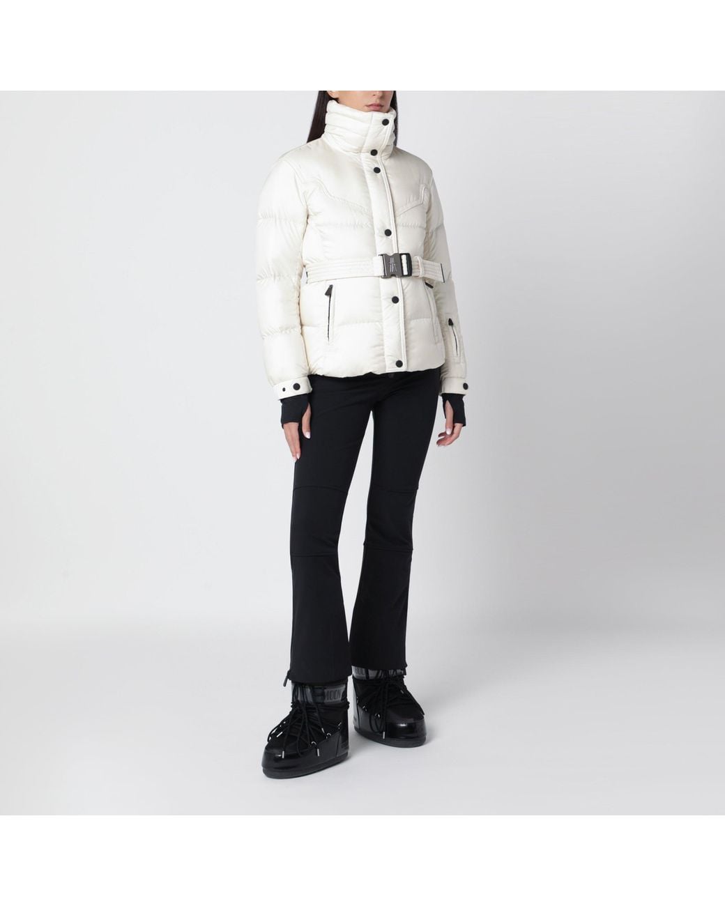 Moncler White Karshi Polyester Ski Jacket