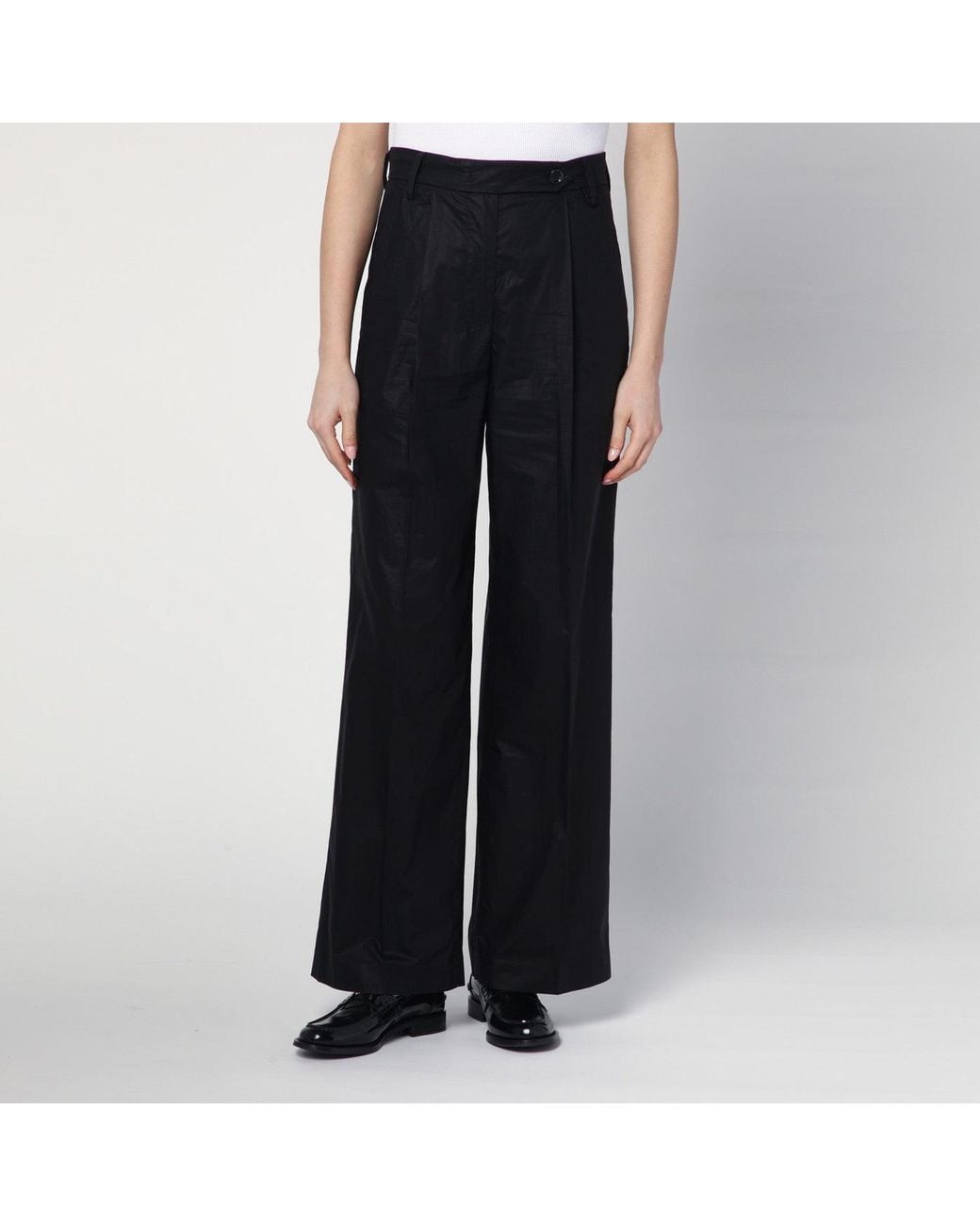 Department 5 Wide Black Cotton Pants