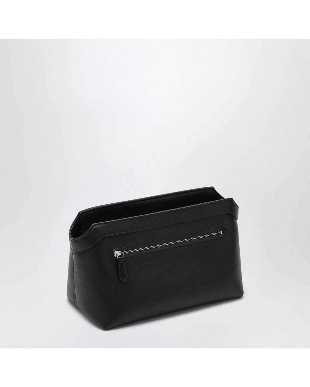 The Row Black Leather Clutch Bag