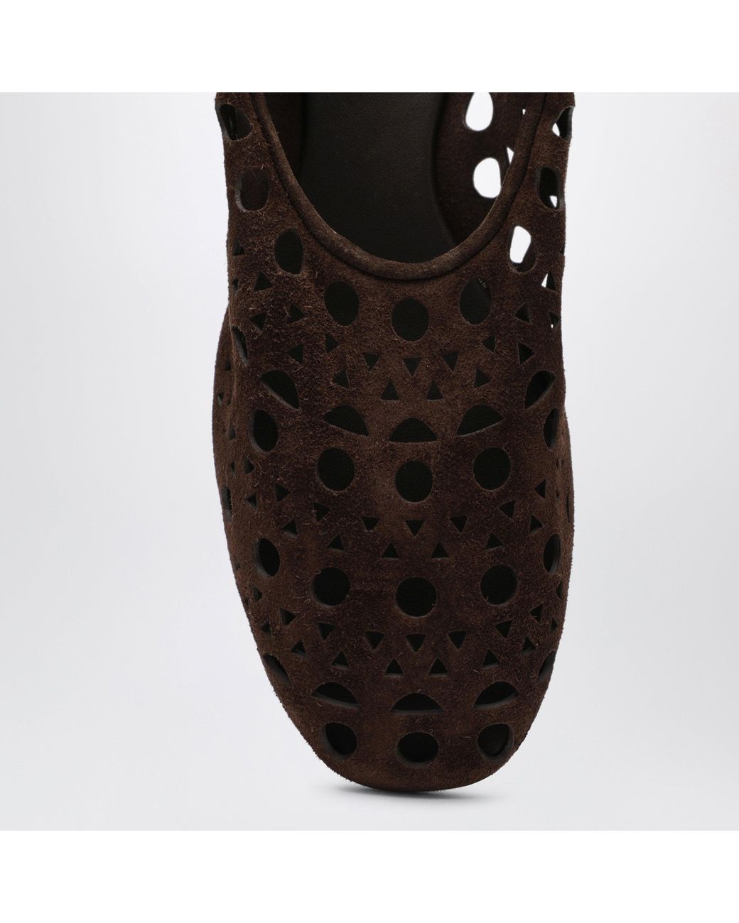 Alaïa Black Perforated Suede Vienne Slippers