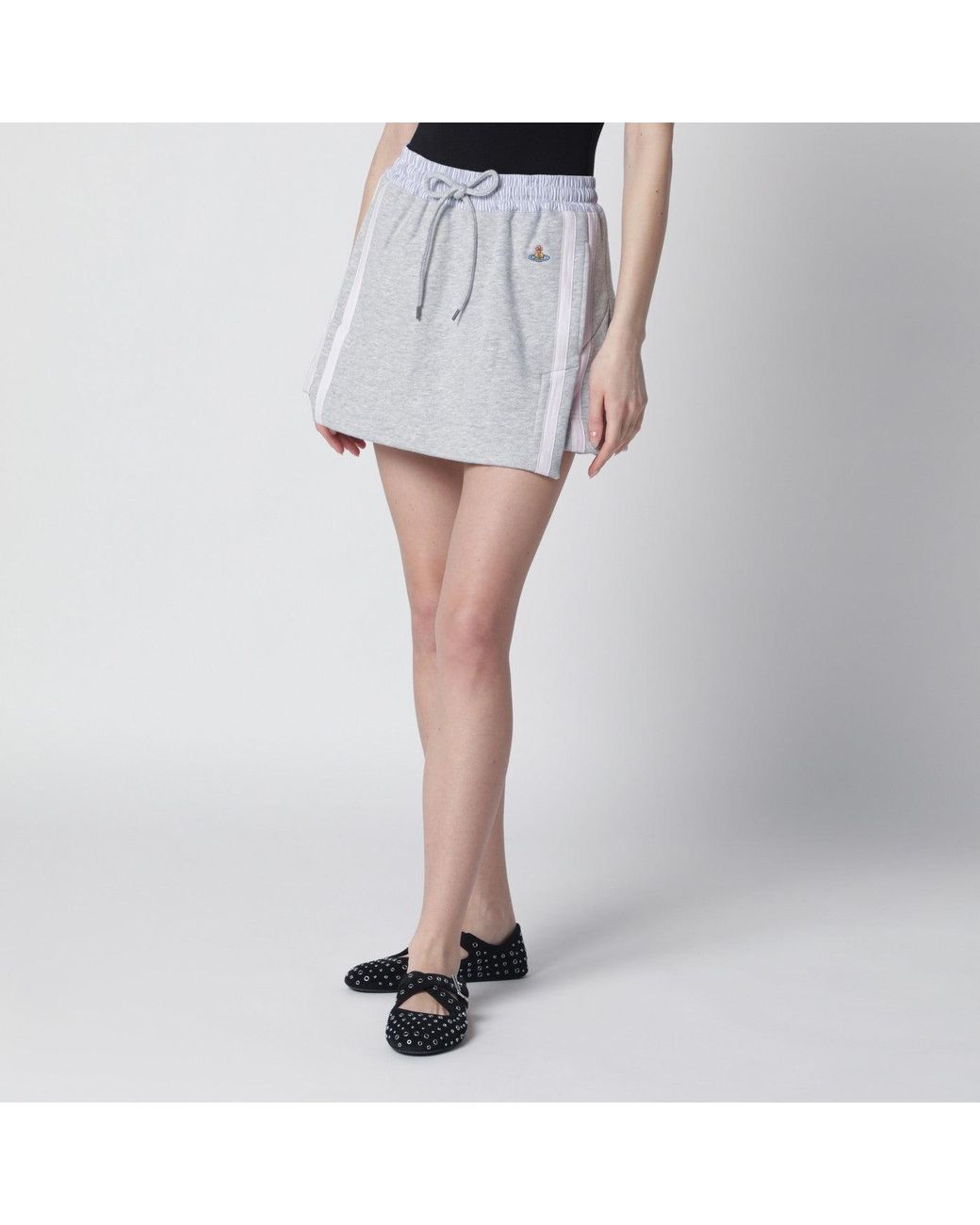 Vivienne Westwood Gray Mini Skirt With Orb Logo