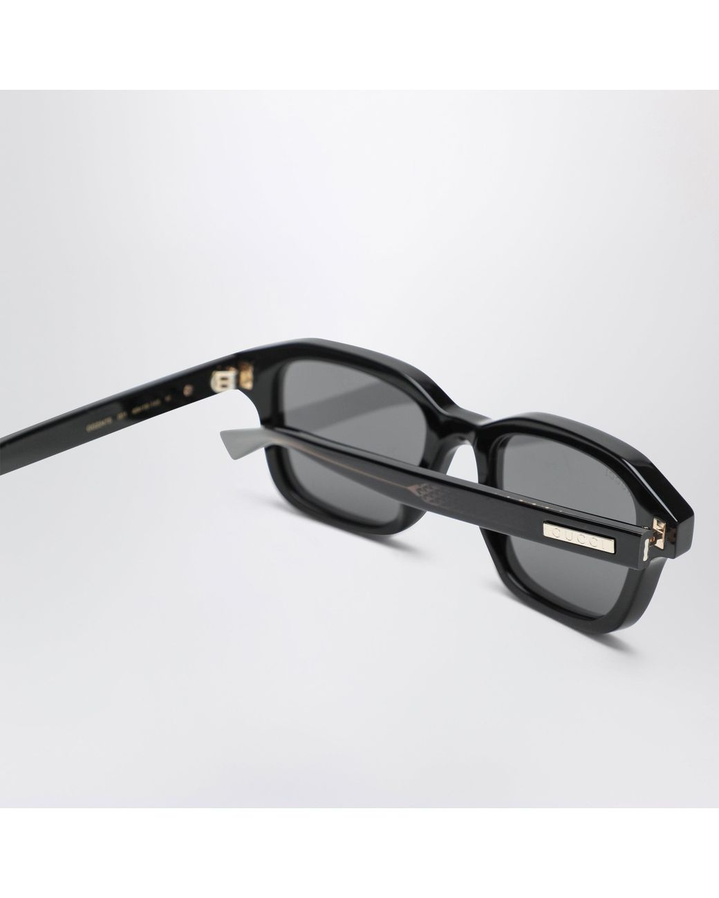 Gucci Gray Acetate Rectangular Sunglasses