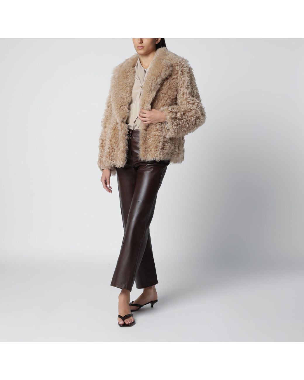 Blancha Natural Short Hazelnut Fur Jacket