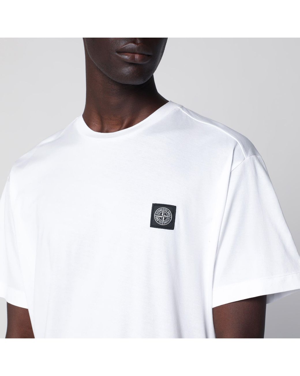 Stone Island White Slim-Fit Cotton T-Shirt for men