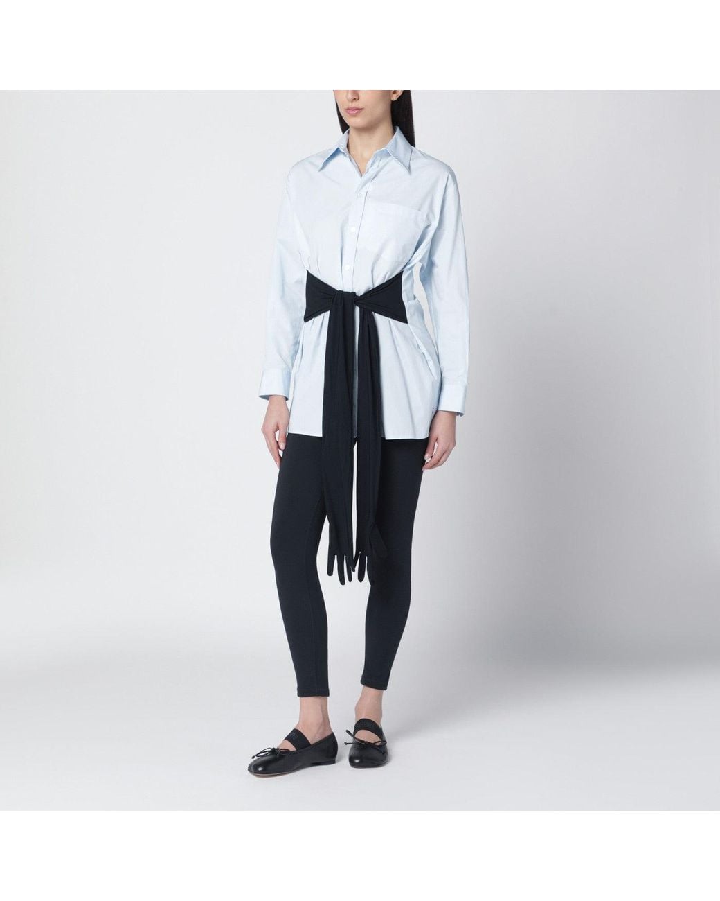 MM6 by Maison Margiela White Cotton Shirt With Gloves